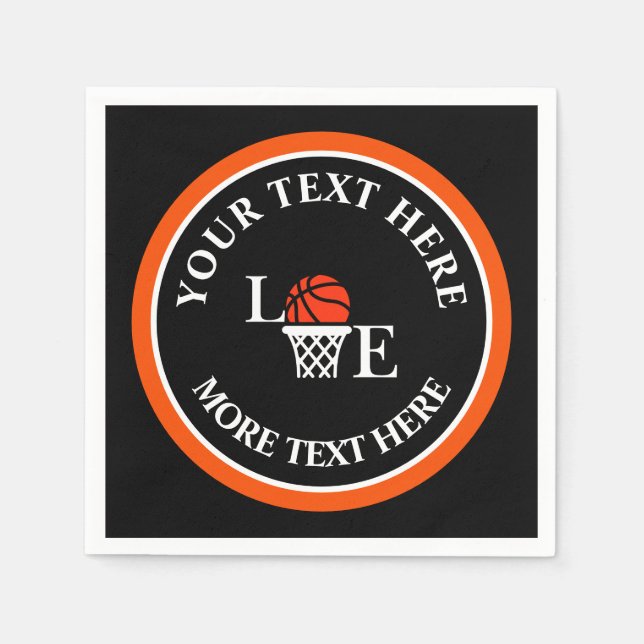 Basketball Birthday Gift, Basketball Team Player Napkin (Front)