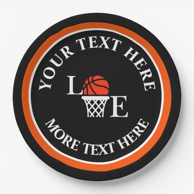 Basketball Birthday Gift, Basketball Team Player Paper Plate (Front)