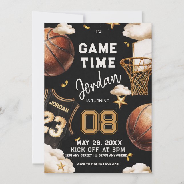 basketball birthday Invitation (Front)