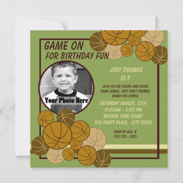 Basketball Birthday Invitation (Front)