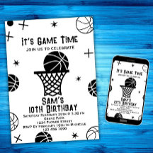 Basketball Birthday Invitation, Basket Ball Party 