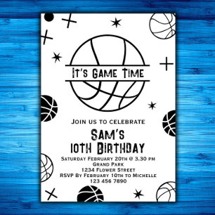 Basketball Birthday Invitation, Basket Ball Party  Invitation