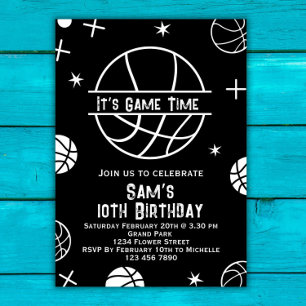 Basketball Birthday Invitation, Basket Ball Party  Invitation