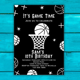 Basketball Birthday Invitation, Basket Ball Party  Invitation
