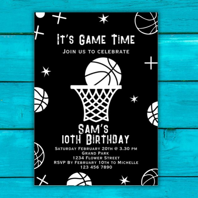 Basketball Birthday Invitation, Basket Ball Party  Invitation (Creator Uploaded)