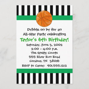 Basketball Birthday Invitations