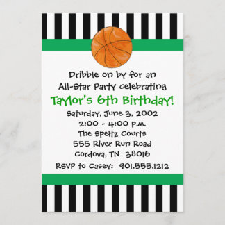 Basketball Birthday Invitations