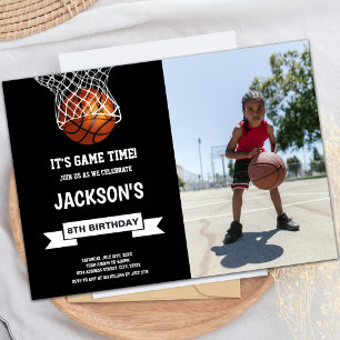 Basketball Birthday Invitations with photo