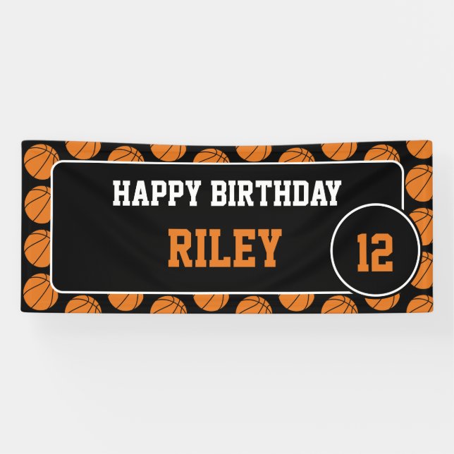Basketball Birthday Party Banner (Horizontal)