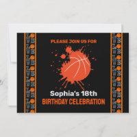 Basketball Birthday Party, Basketball Player Invi