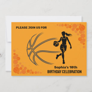 Basketball Birthday Party, Basketball Player Invitation