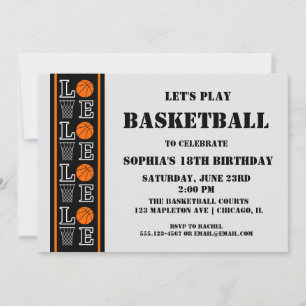 Basketball Birthday Party, Basketball Player  Invitation