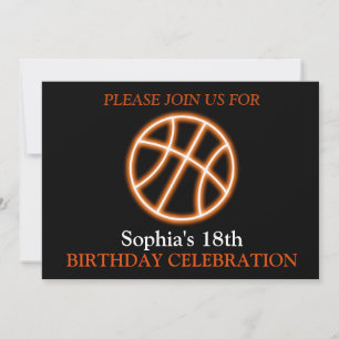 Basketball Birthday Party, Basketball Player Invitation