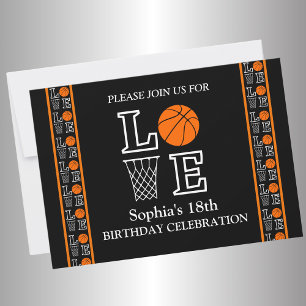 Basketball Birthday Party, Basketball Player  Invitation
