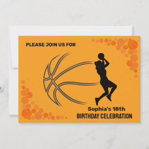 Basketball Birthday Party, Basketball Player Invitation