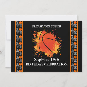 Basketball Birthday Party, Basketball Player Invitation
