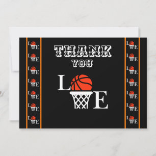 Basketball Birthday Party, Basketball Player Thank You Card