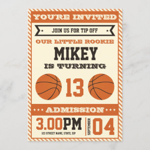 Basketball Birthday Party Invitation