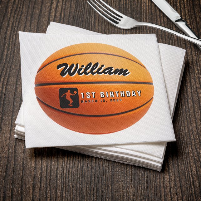 Basketball Birthday Party Napkin (Creator Uploaded)