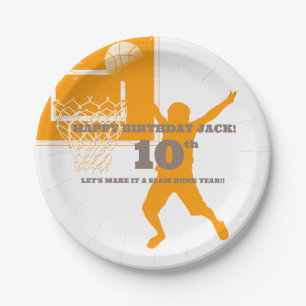 Basketball Birthday Party Personalised Paper Plate