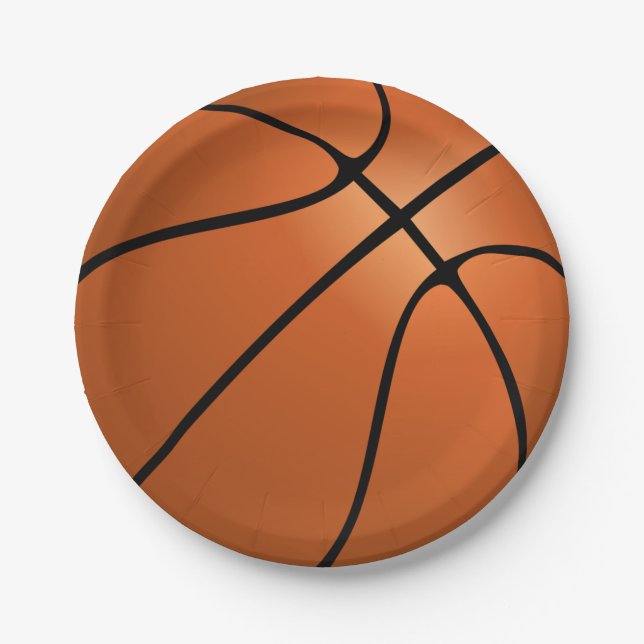 Basketball Birthday Party Theme Paper Plate (Front)
