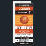 Basketball Birthday Party Ticket Invitation<br><div class="desc">Black and Orange Basketball Birthday Party VIP Ticket Invitation</div>