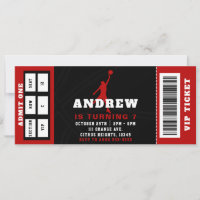 Basketball Birthday Party Ticket Invitation