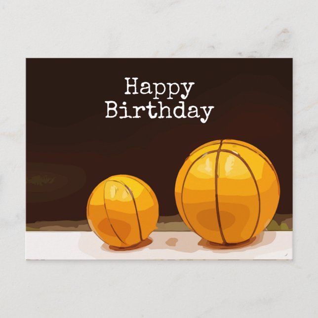 Basketball Birthday Postcard (Front)