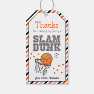Basketball Birthday Thank You Favour Tags