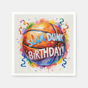 Basketball Birthday Themed Slam Dunk Napkin