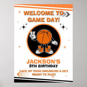 Basketball Birthday Welcome Sign Game On Poster