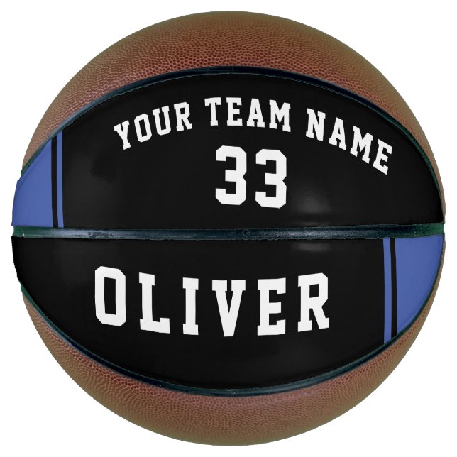 Basketball Black and Blue with Team Number Name (Front)