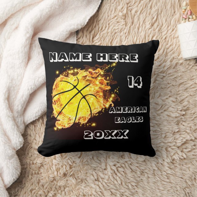 Basketball black Pillow with Player's Name (Blanket)
