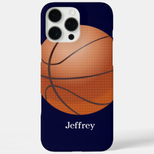 Basketball, Blue, Personalised Name iPhone 16 Pro Max Case