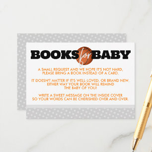 Basketball Books for Baby Enclosure Invite Insert