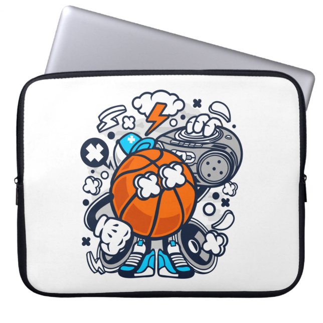 Basketball Boombox Cartoon | Sport Laptop Sleeve (Front)