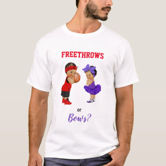 Basketball Bows Babies Boy Girl Gender Reveal T-Shirt