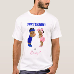 Basketball Bows Babies Boy Girl Gender Reveal T-Shirt