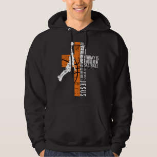 Basketball Boy Ages Kids Men All I Need Jesus Hoodie