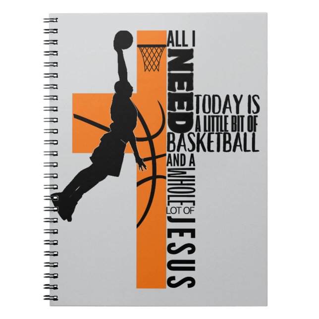  Basketball Boy Ages Kids Men All I Need Jesus Notebook (Front)
