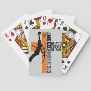 Basketball Boy Ages Kids Men All I Need Jesus Playing Cards