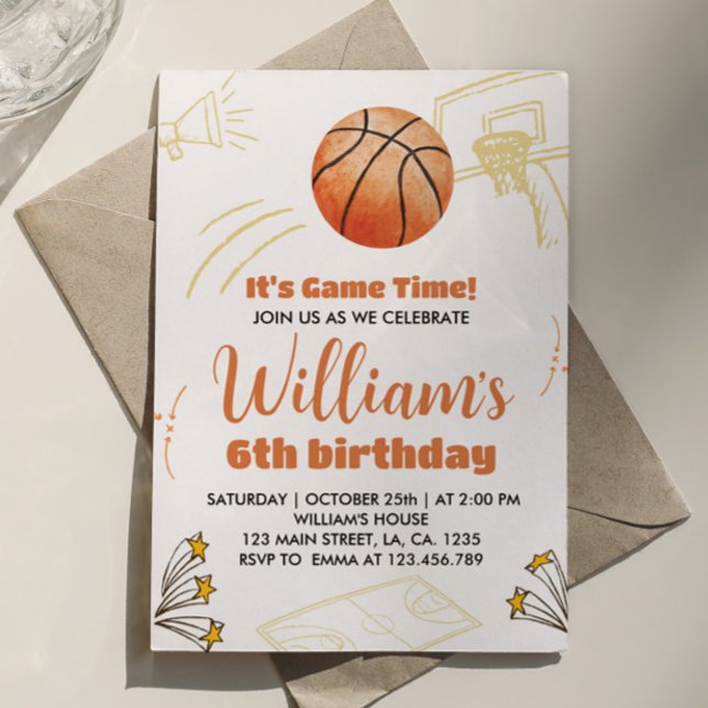 Basketball Boy Birthday Invitation Sport Party (Creator Uploaded)