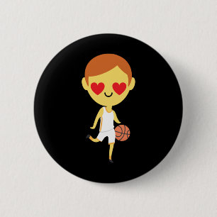 Basketball Boy Emoji  6 Cm Round Badge