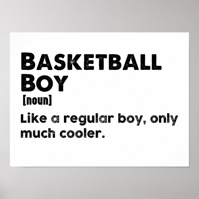 Basketball Boy Funny Dictionary Definition Boys Poster (Front)