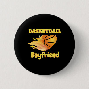 Basketball Boyfriend Fiery Heart Basketball Gift 6 Cm Round Badge