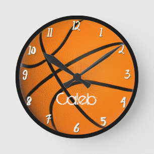 Basketball Boys BedRoom Personalised Custom Round Clock