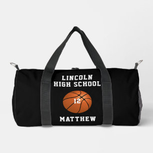 Basketball Boys School Team Name Number Duffle Bag