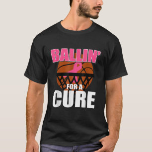 Basketball Breast Cancer Awareness Month Pink Ribb T-Shirt