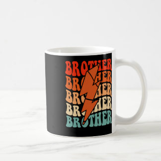 Basketball Brother Retro Groovy Lightning Bolt Fat Coffee Mug