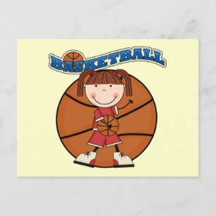 BASKETBALL Brunette Girl T-shirts and Gifts Postcard